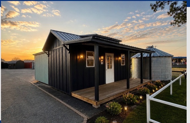 10×20 Home Business Shed with porch at Secure Storage Sheds of Waco
